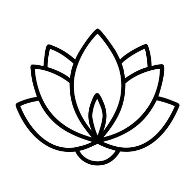 Lotus çiçeği basit bir çizgi. Sanat ruhani bir sembol çiziyor.