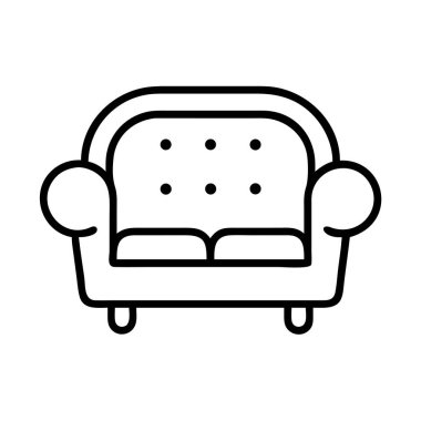 Şık bir kanepe ikonu, zarif oturma odası mobilyaları.