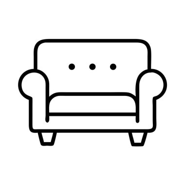 Modern rahat kanepe mobilyası taslak ikonu
