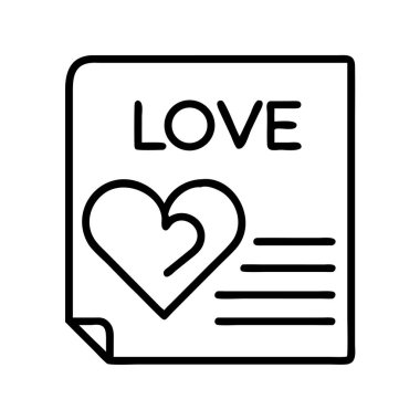 Kalp sembolü ve metin özeti olan aşk mektubu