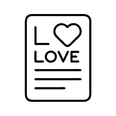 Aşk notu mesajı simgesi grafik tasarım ögesi