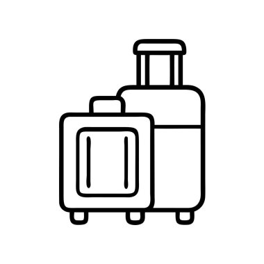 Tatil bagajı ikonu, iki bavul taslak sanat..