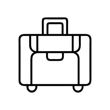 Seyahat bagajı ikon taşıyıcı vektör çizgisi tasarımı