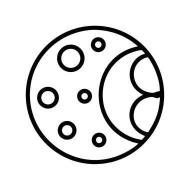 Hilal ve krater simgesine sahip ay gökyüzü gövdesi