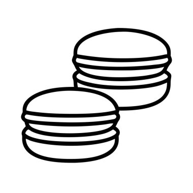 İki tatlı makaron kurabiye tasarımının ana hatları.