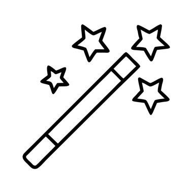 Yıldızlı sihirli değnek, büyü, büyü ve başarı.