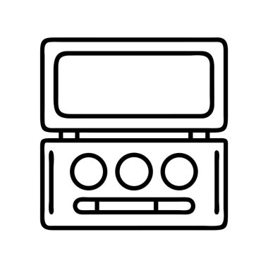 Fırça çizgisi sanatı ile kozmetik göz farı paleti açık