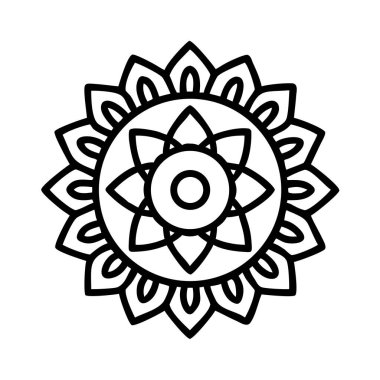 Karmaşık mandala çiçek desenli sanat tasarımı sembolü