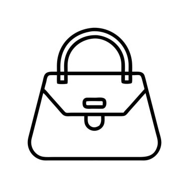 Çizgi resim el çantası ikonu, şık moda aksesuarı