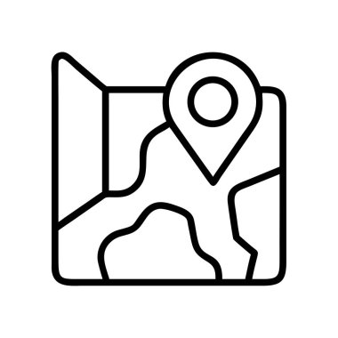 Konum pin simgesi konumlandırma konsept tasarımı ile harita