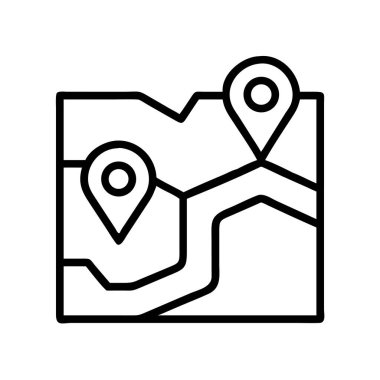 İki hedef iğnesi olan basit bir dış hat haritası