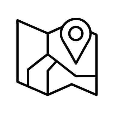 Noktalı konum vektörü simgesine sahip navigasyon haritası