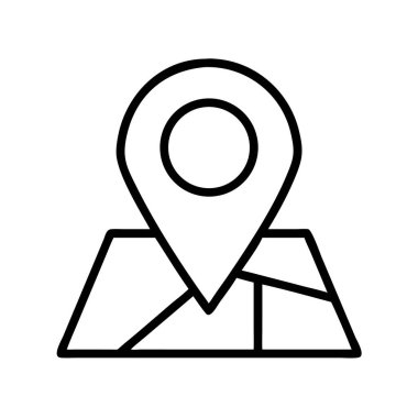 Navigasyon uygulaması için harita ana hatlarındaki konum broşu