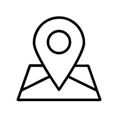 Navigasyon uygulaması gui için konum pin haritası ana hatları simgesi