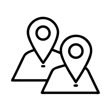 Birden fazla yeri gösteren ana konum haritası iğneleri.