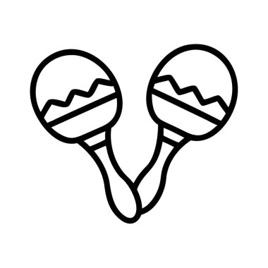 Ritim ve ses için müzikal maraca ana hatları simgesi