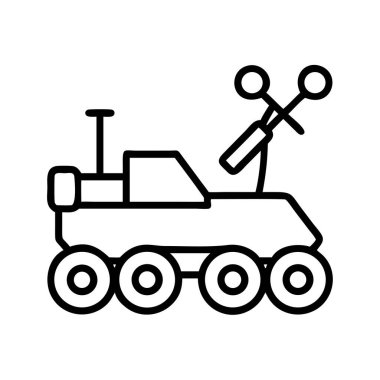 Uzay Keşif Gezgini Araç Çizgisi Sanat Simgesi Tasarımı