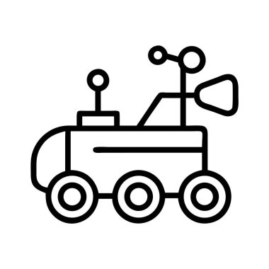 Uzay keşfi tasarımı için Mars Gezgin araç simgesi