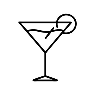 Turunçgil dilimli kokteyl çizgisi simgesi