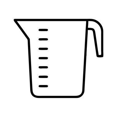 Sıvı ölçüm için çizgileri olan bardak simgesi ölçülüyor