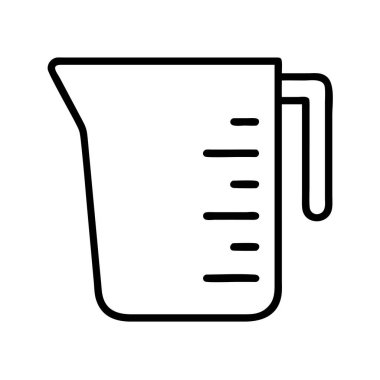 Mutfak ölçüm kabı hatları tam yemek pişirme simgesi