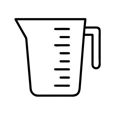 Metrik sıvı hacim ölçekli fincan simgesi ölçülüyor