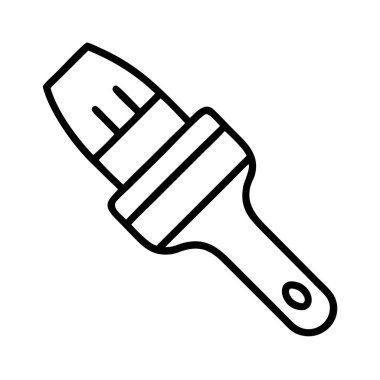 Tasarım için beyaz arkaplan üzerine boya fırçası simgesi ana hatları