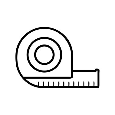 Geri çekilebilir mezura hatları aracı simgesi vektörü