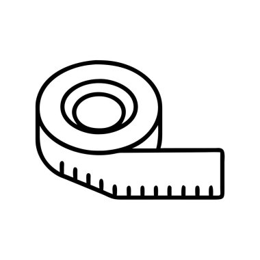 Kesin terzilik işi için sarmalanmış mezura simgesi