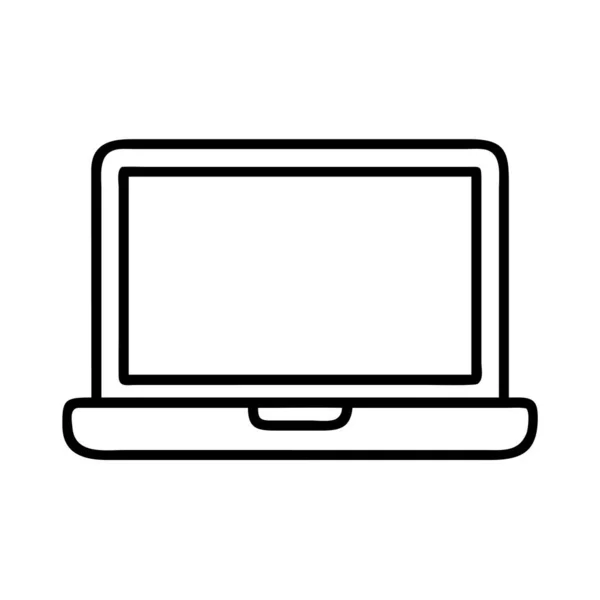Modern bir dizüstü bilgisayarın minimalist çizgi resim simgesi.