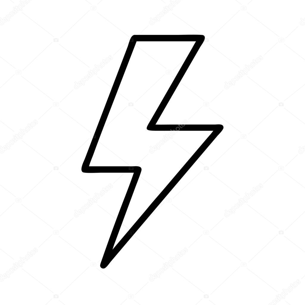 Lightning bolt line icon representing energy and speed