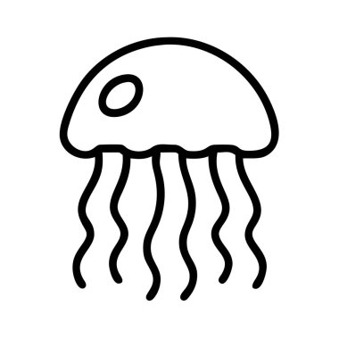 Denizanası ana hatları simgesi basit grafik tasarım ögesi