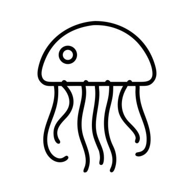 Denizanası simgesi. Sanatsal deniz yaratığı.