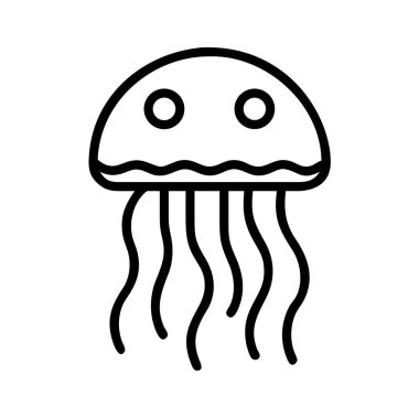 Denizanası deniz yaratığı okyanus ikonu ana hatları