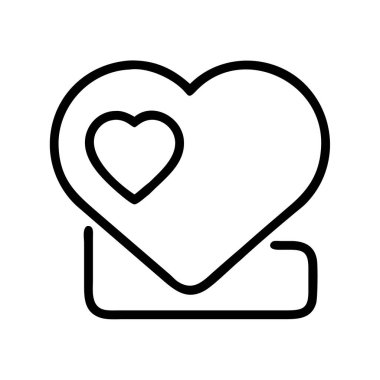 Kalp ikonundaki kalp, aşk bağlantısını temsil eder.