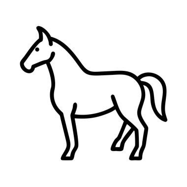 At duruşu illüstrasyon ana hatları minimal simge tasarımı