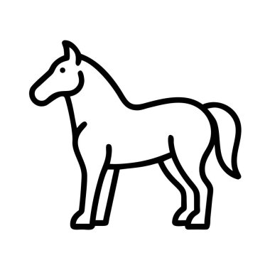 At simgesi basit çizgi çizimi ayakta duran profil