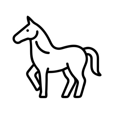 Ayakta duran bir at simgesi tasarımının ana hatları