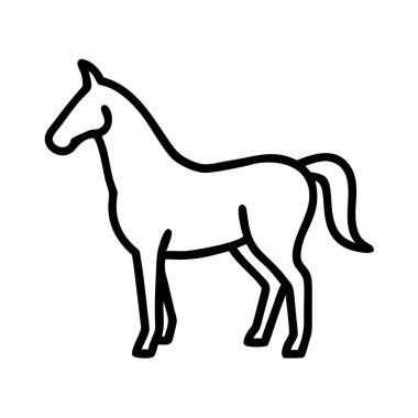 At ana hatları ikon çizimi, hayvan çizgisi sanat vektörü