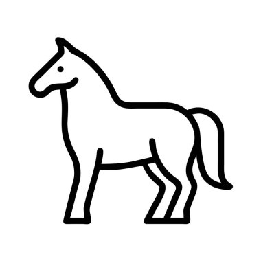 Çeşitli uygulamalar için zarif çizgi sanat atı simgesi