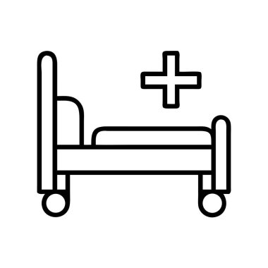 Çapraz sembol ikon dizaynlı hastane yatağı