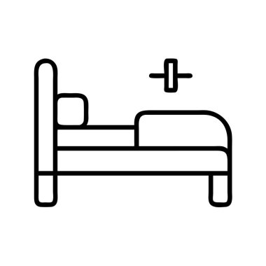Sağlık hizmetleri için hastane yatağı ikonu