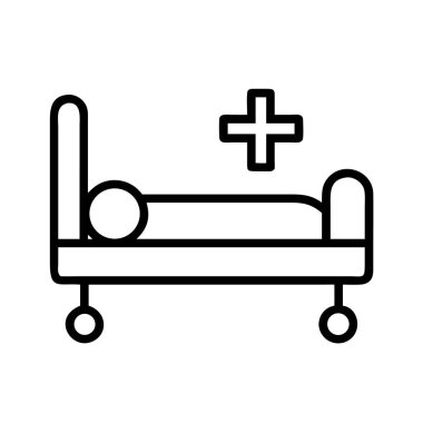 Tıbbi hasta yatak ana hatları sembollü bir simge
