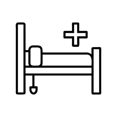 Hastane yatağı ve tıbbi haç sembolünün ana simgesi.