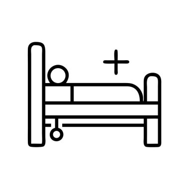Hastane yatağı ikonu olan bir hasta.