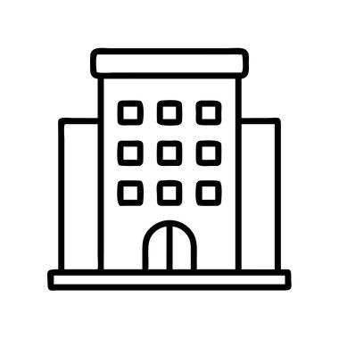 Modern bir yapı yapısının basit ana hatları simgesi