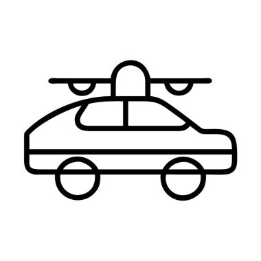 Devriye ikonu için uçan İHA 'lı polis arabası.