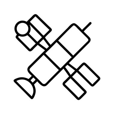 Uydu iletişim ağı uzay teknolojisi simgesi