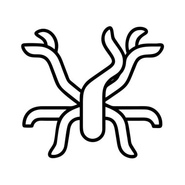 Soyut karmaşık organik bitki kökü ikonu çizgisi sanat vektörü