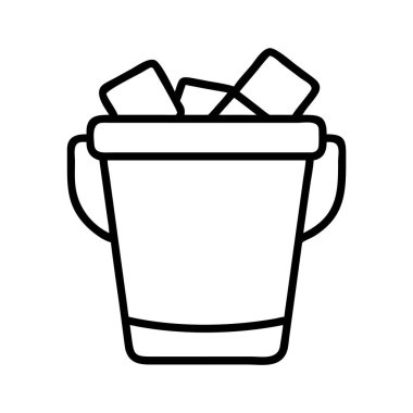 Buz küpleri vektör sanatı ile dolu kovanın ana simgesi